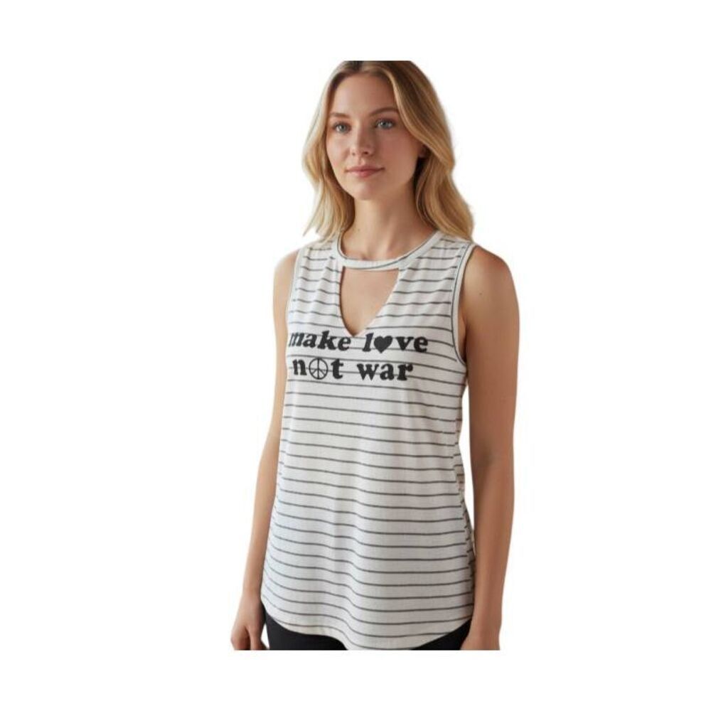 GRAYSON THREADS BLACK & WHITE STRIPE TANK TOP SZ.S EUC.